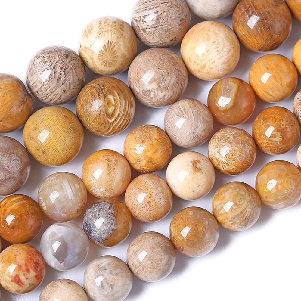 7579 10MM Coral Jade Stone Beads Chrysanthemum Gemstone Round Crystal